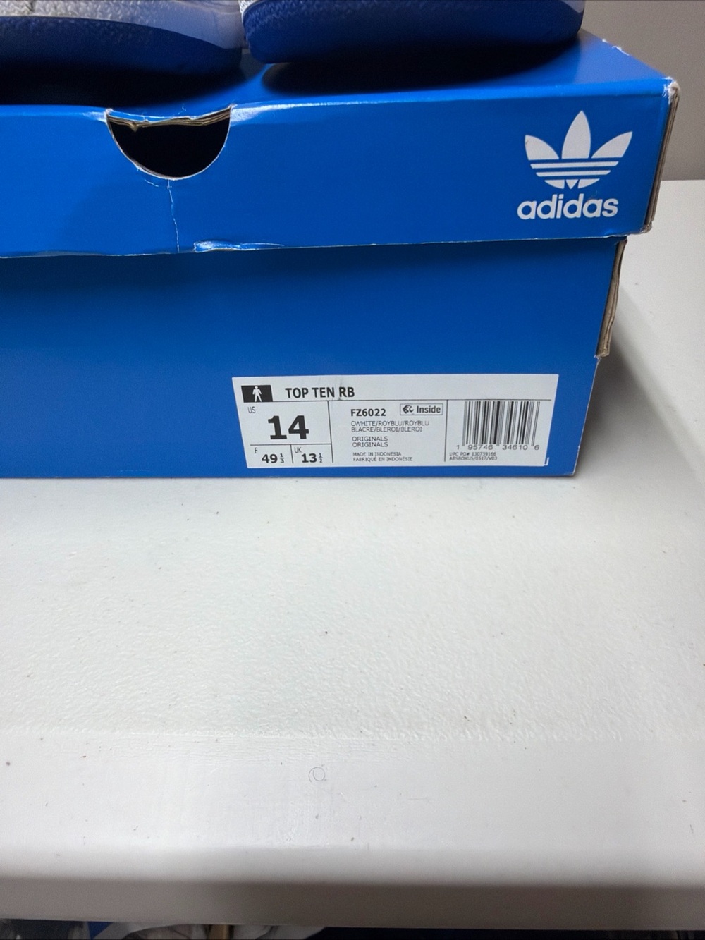 adidas Kids Blue and White Top Ten RB Sneakers